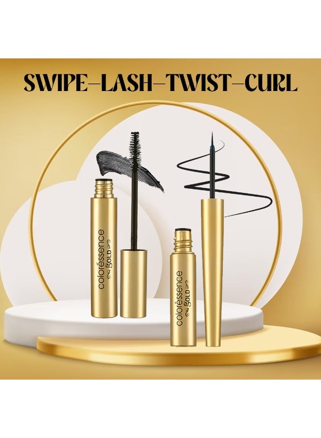 COLORESSENCE Gold Camera Ready Combo Set of Eyeliner + Mascara, Intense Black | Long Lasting | Waterproof | Smudgeproof | Quick Dry | Easy Apply - Image 2